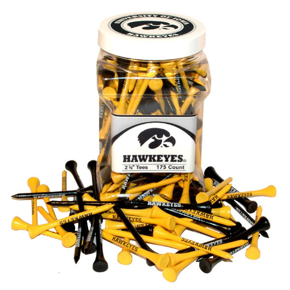 Team Golf Iowa Hawkeyes tees jar keeps game-day teeing organized.