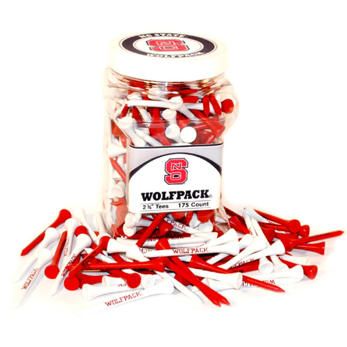 Team Golf NC State Wolfpack tee jar with 175 tees for quick, organized teeing