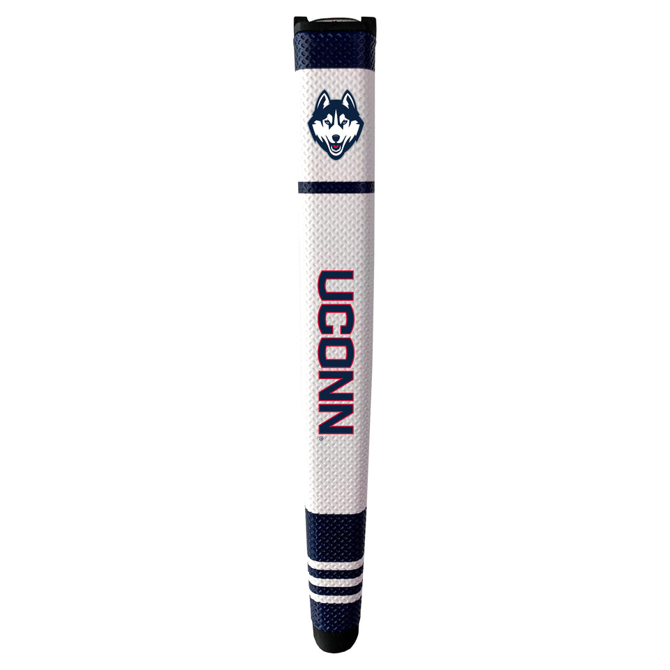 Team Golf NCAA Connecticut putter grip in vibrant colors with soft polyurethane for comfortable putting.