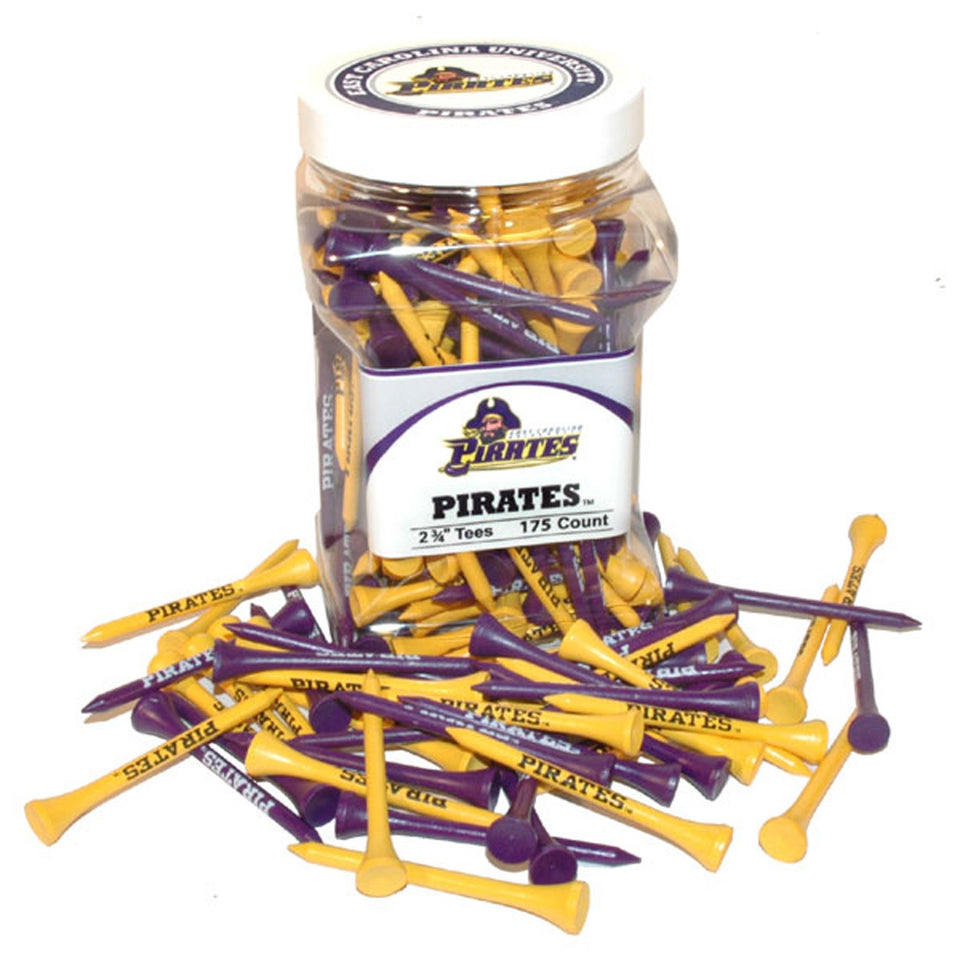Team Golf NCAA East Carolina Pirates tees jar with 175 regulation tees for game-day use