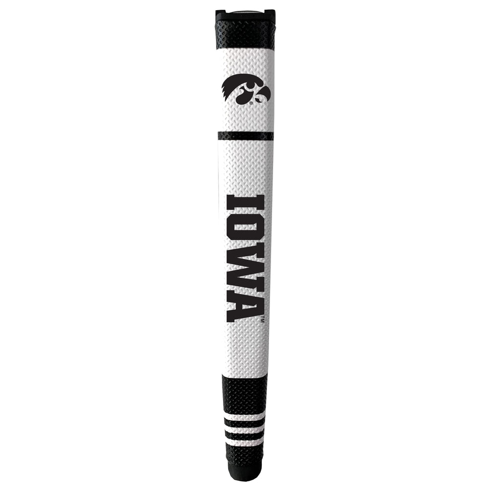 Team Golf NCAA IOWA putter grip multi-colored for improved comfort and control.