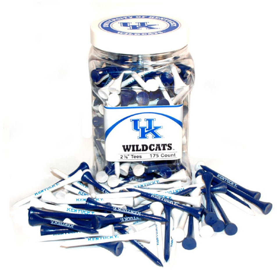 Team Golf Kentucky Wildcats tees jar, 175 tees, promotes team spirit and quick setup on the course.