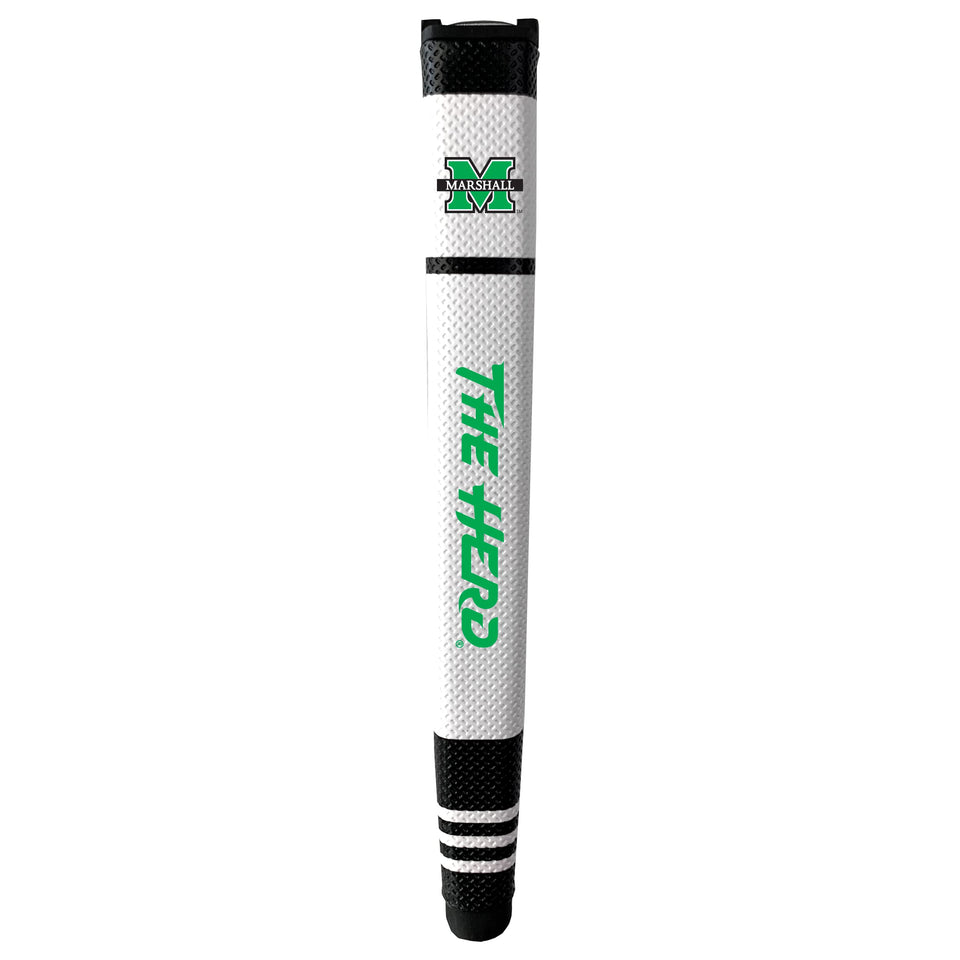 Team Golf NCAA Marshall putter grip with multi-colored design for improved grip and team spirit.