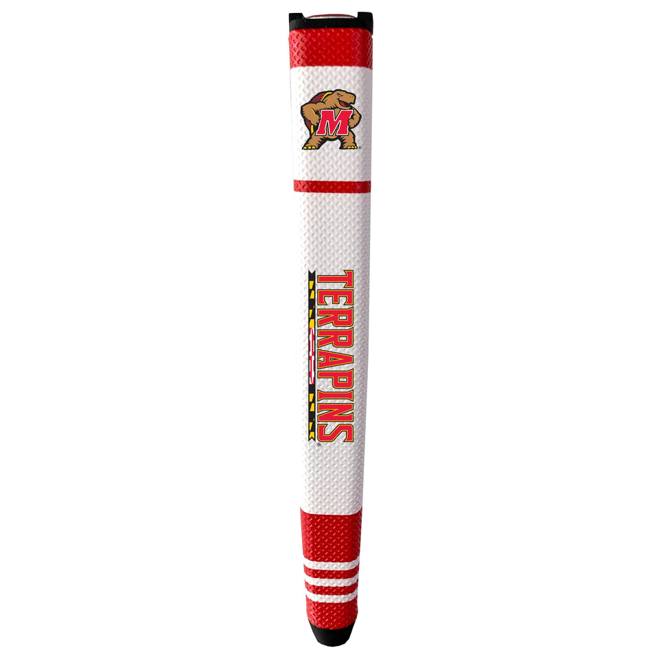 Team Golf NCAA Maryland putter grip with removable marker improves grip and team pride.