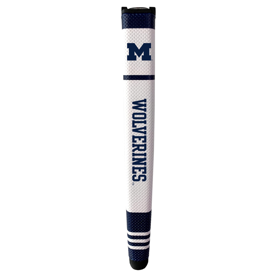 Team Golf NCAA Michigan putter grip in multi-colored design improves greenside control