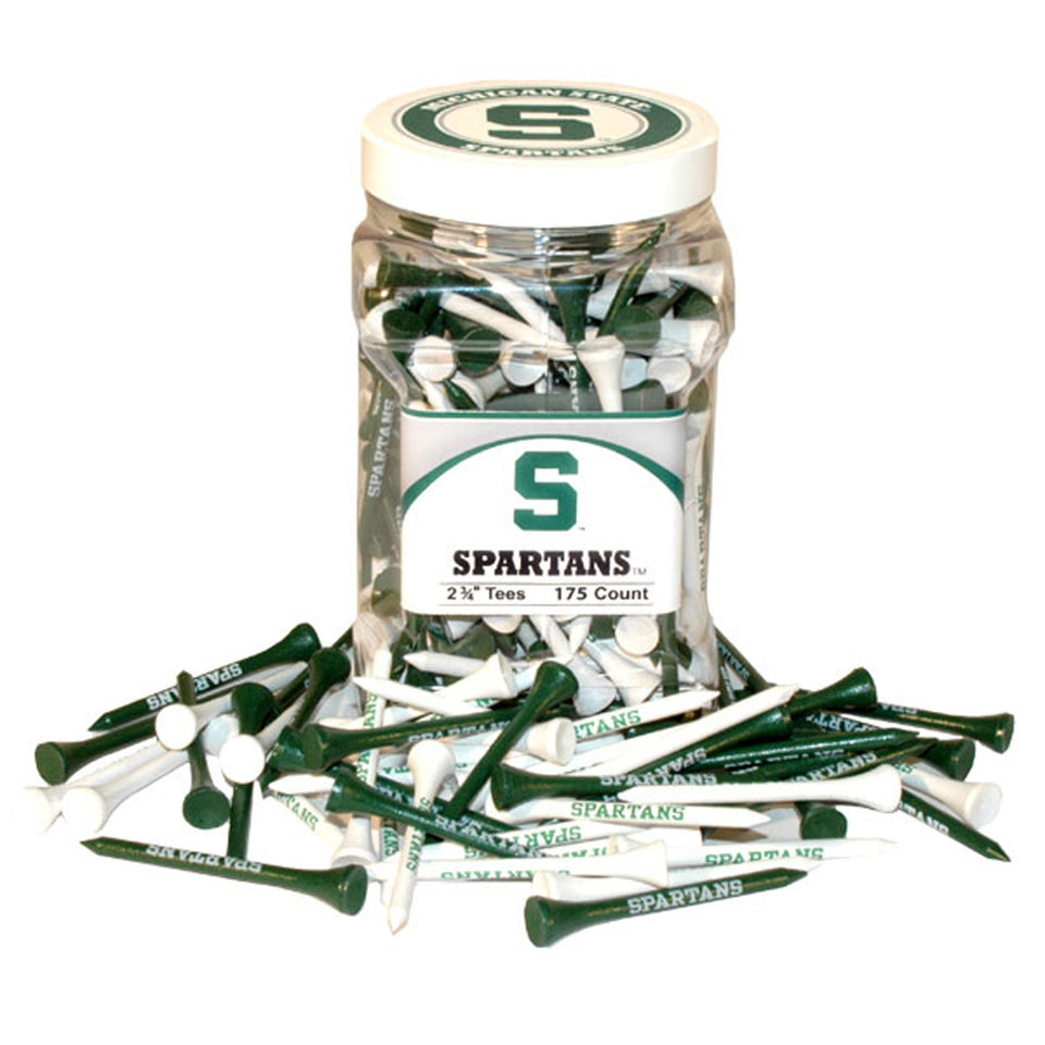 Team Golf NCAA Michigan State Spartans jar of 175 tees for easy on-course organization.