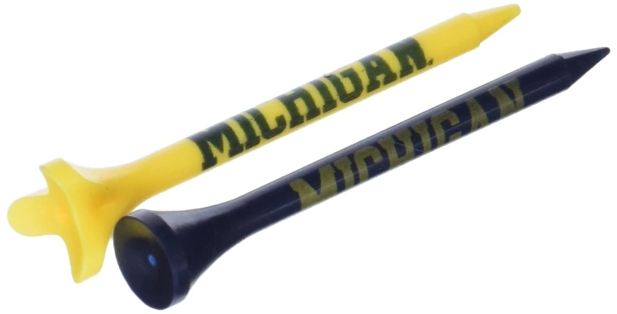 Team Golf NCAA Michigan Wolverines tee jar showing 175 imprinted tees for consistent drives.