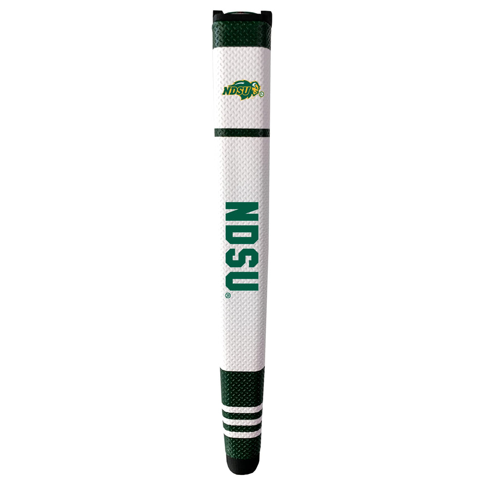 Team Golf NCAA North Dakota St putter grip, multi-colored design, comfortable polyurethane for steady putting.