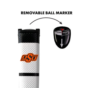 Team Golf NCAA grip with removable ball marker on top for convenient setup.