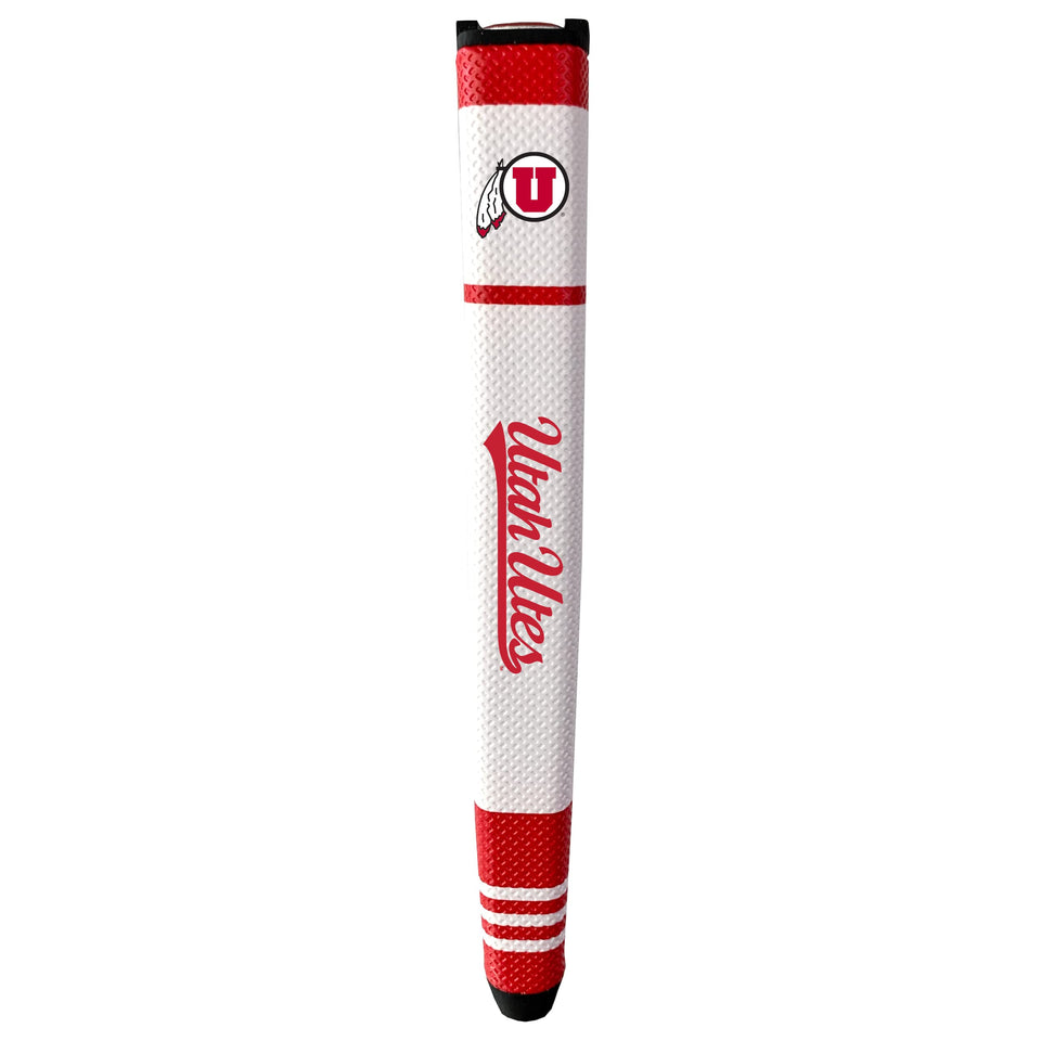 Team Golf NCAA putter grip with multi-colored surface enhances feel and control on greens