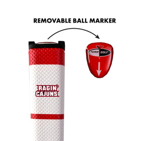 Team Golf NCAA putter grip with removable ball marker for quick alignment.
