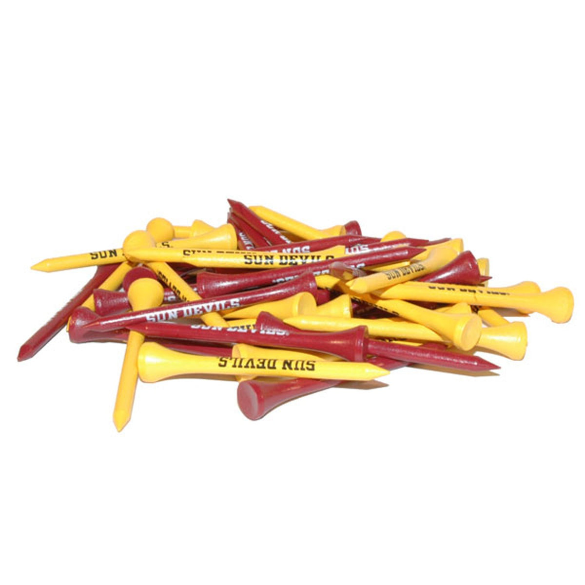 Team Golf NCAA tees in school colors, 50-pack, ideal for clear ball spotting