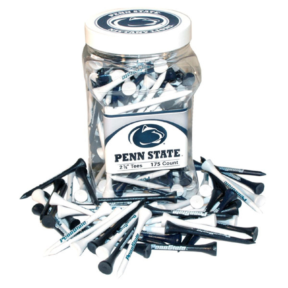 Team Golf NCAA tees jar with 175 regulation tees for convenient game-day setup.