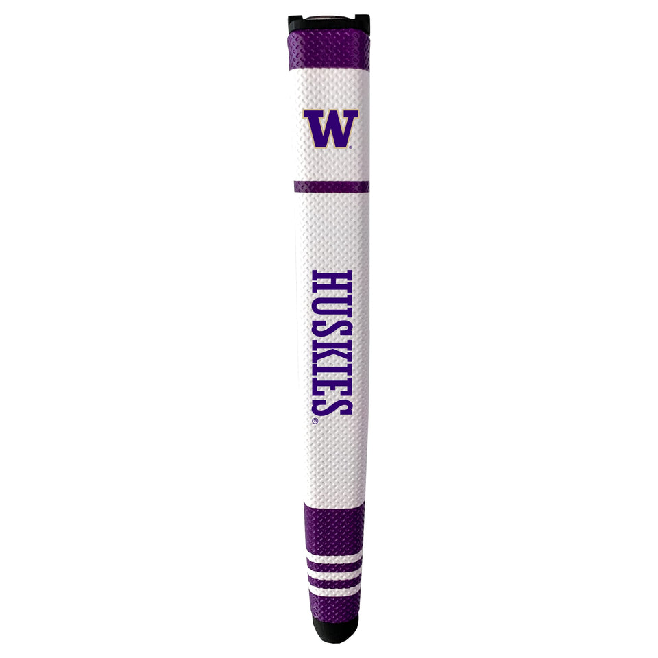 Team Golf NCAA Washington putter grip in multi colors for controllable putts on the green.