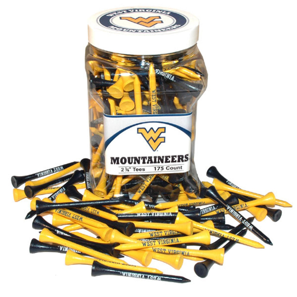 Team Golf West Virginia Mountaineers jar of 175 golf tees for game-day setups