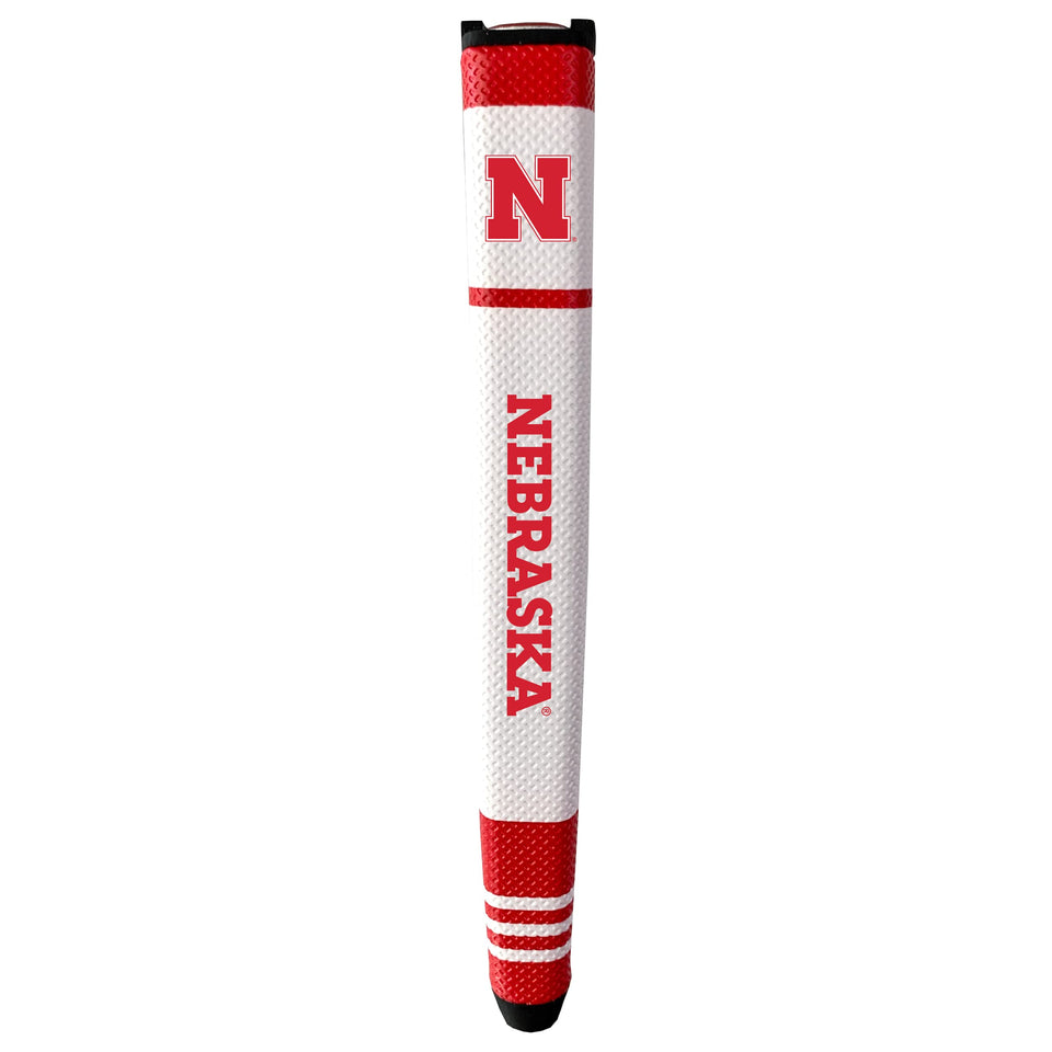Team Golf NCAA Nebraska putter grip with multi-colored finish offering enhanced feel and team pride