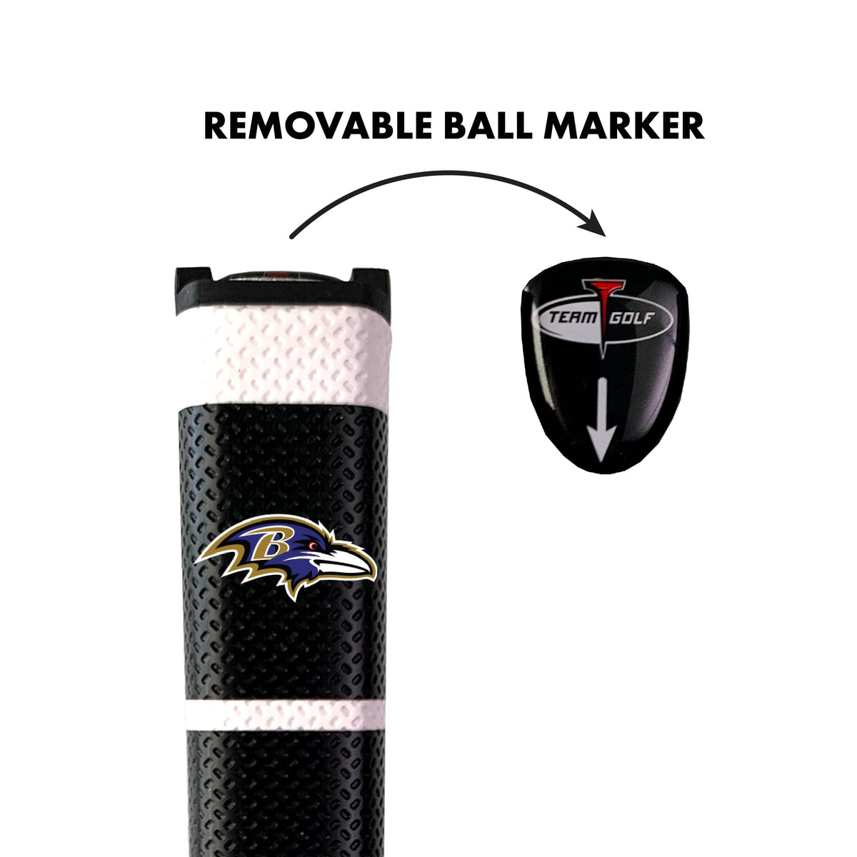 Close-up of Ravens grip showing jumbo pistol design and magnetic marker