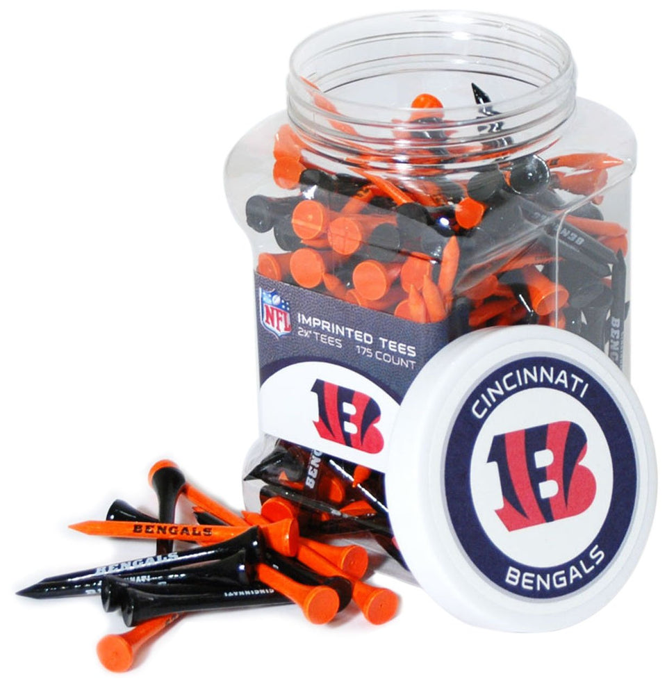 Team Golf Cincinnati Bengals jar of tees with two colors for easy on-course organization and team pride
