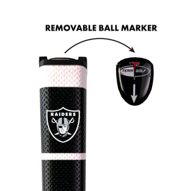 Team Golf Raiders ball marker with gel top stays attached and ready for quick marking.
