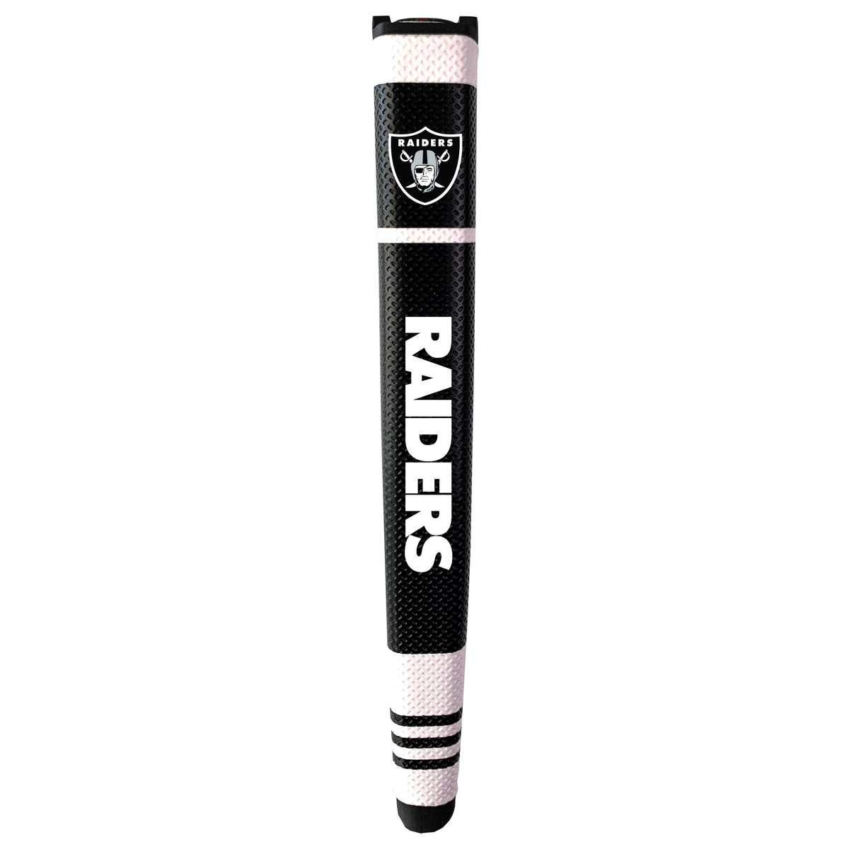 Team Golf NFL Las Vegas Raiders putter grip in a multi-colored design boosts grip and team pride on greens.