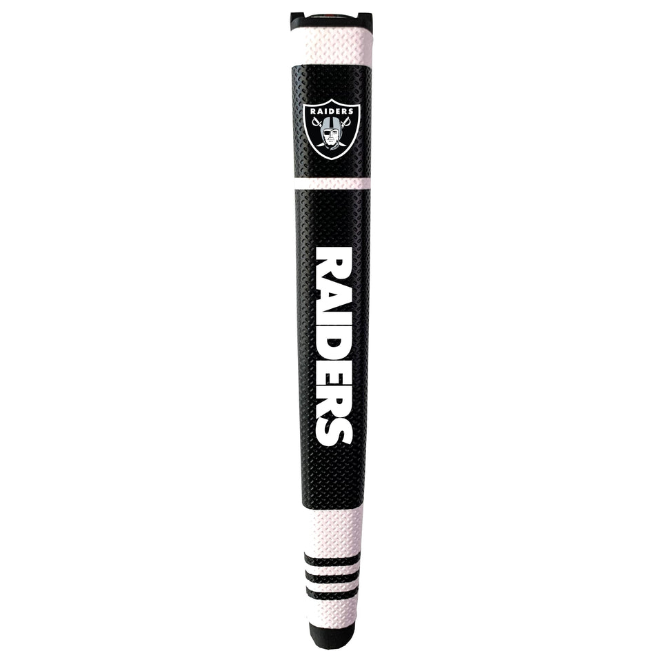 Team Golf NFL Las Vegas Raiders putter grip in a multi-colored design boosts grip and team pride on greens.