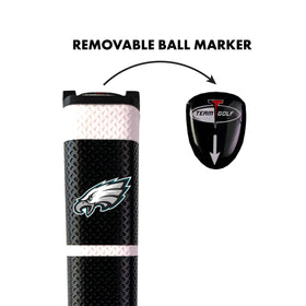 Team Golf Eagles grip with removable gel top marker for quick alignment and team spirit.