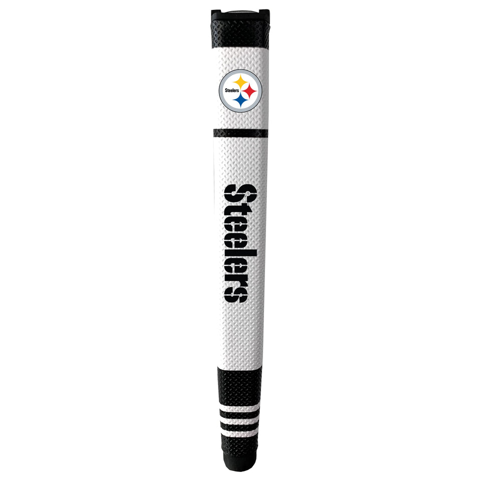 Team Golf NFL Pittsburgh Steelers putter grip with multi colors improves control on greens.