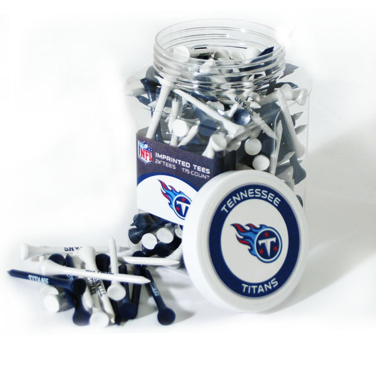 Team Golf NFL Tennessee Titans jar tees provide convenient on-course setup and show team spirit.