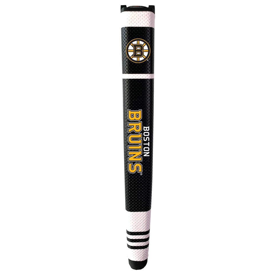 Team Golf Bruins putter grip with wide soft polyurethane surface for control.