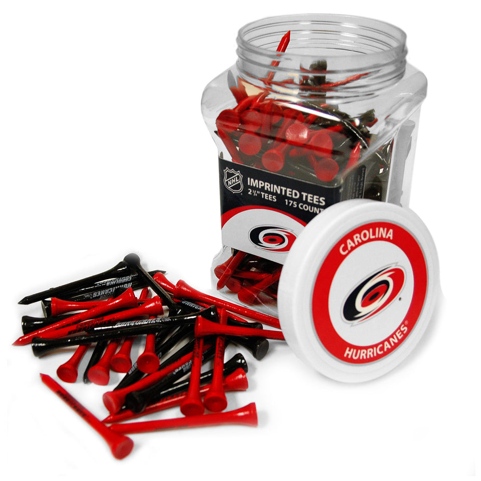 Team Golf NHL Carolina Hurricanes tees in a jar for easy on-course organization and quick setup