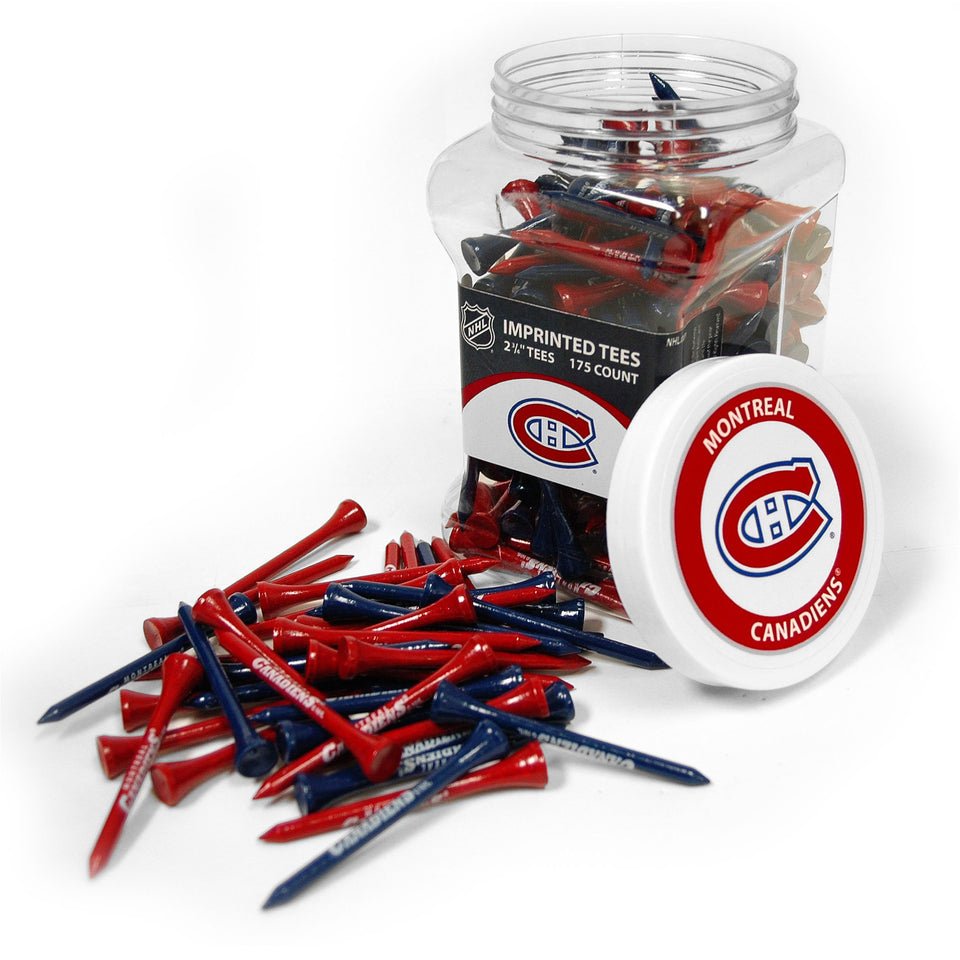 Team Golf NHL Montreal Canadiens tees jar shows team colors and imprint for on-course pride