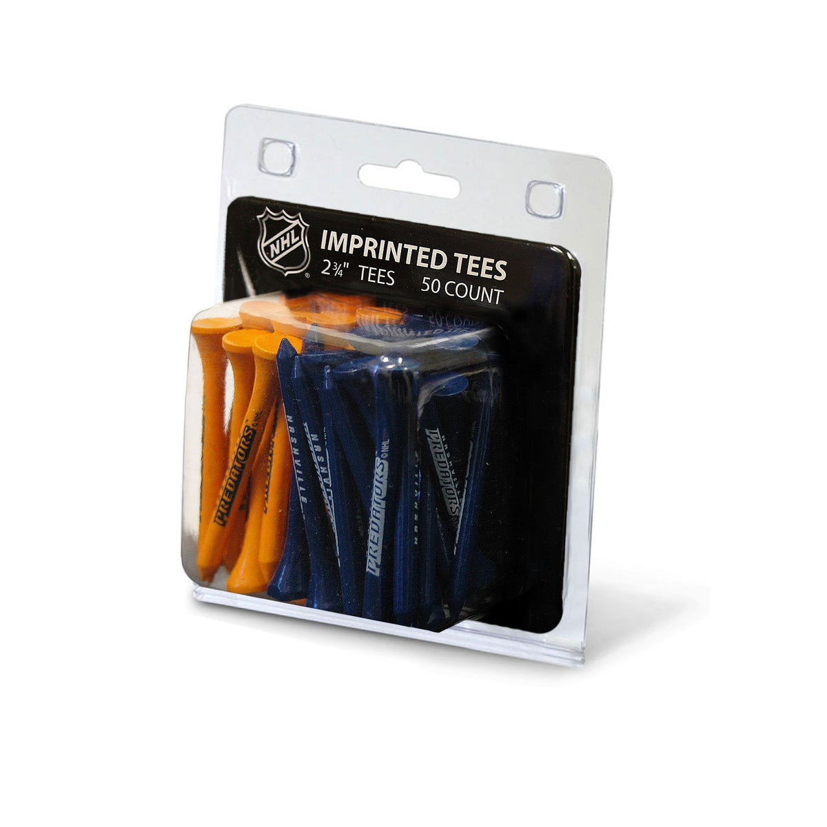 Team Golf Nashville Predators tees 50-pack for organized teeing and team pride.