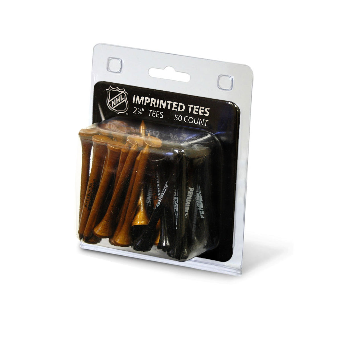 Team Golf NHL Pittsburgh Penguins tees 50-pack on the course, ideal for showing team pride.