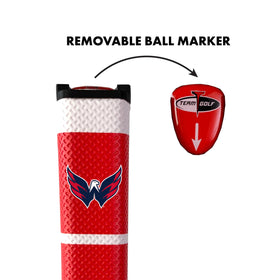 Team Golf gel-top ball marker on Washington Capitals grip held by a strong magnet