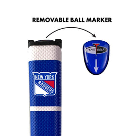 Team Golf NY Rangers putter grip in multi-colored durable polyurethane surface for a comfortable grip