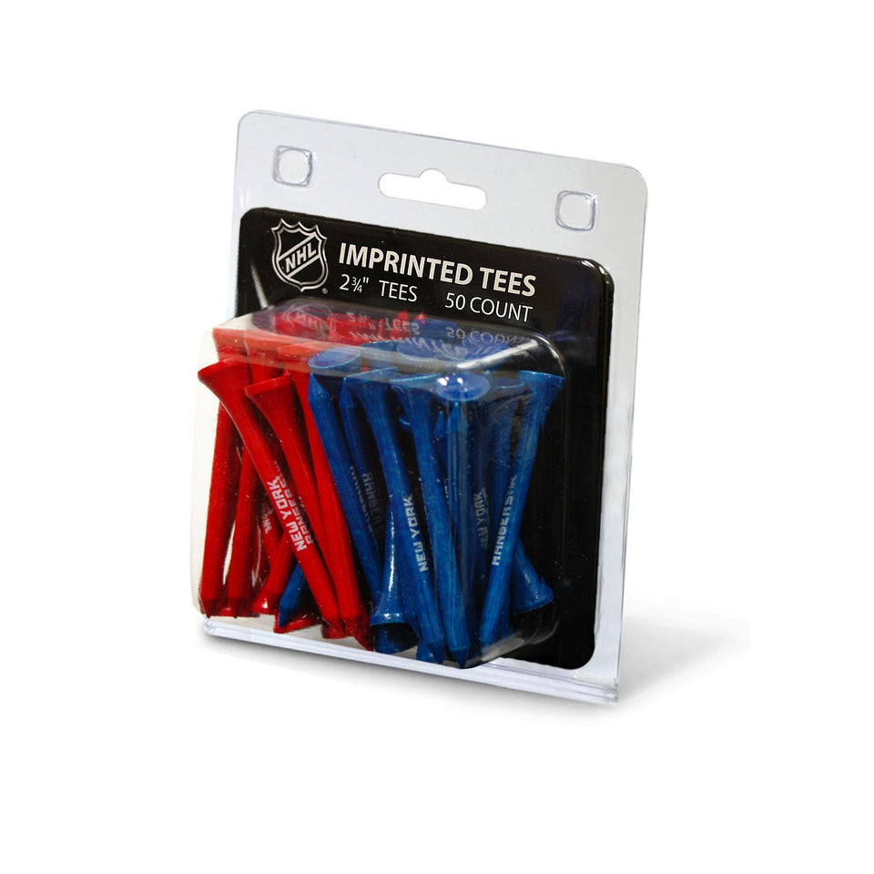 Team Golf NY Rangers tees 50-pack; perfect for showing team pride on the course.