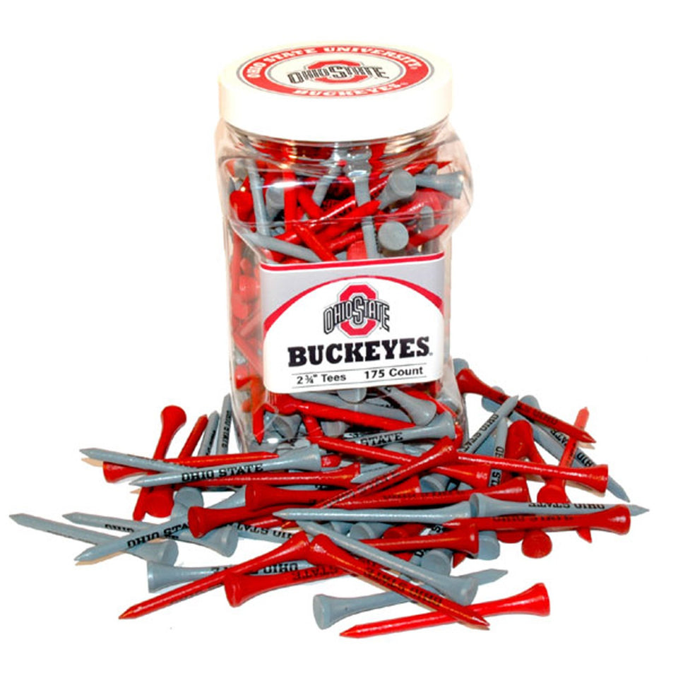 Team Golf Ohio State Buckeyes tees jar for convenient on-course setup with 175 regulation tees