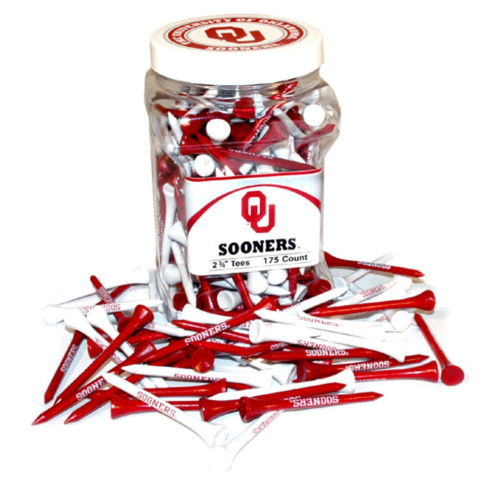 Team Golf Oklahoma Sooners jar of 175 tees for easy game day setup and team spirit