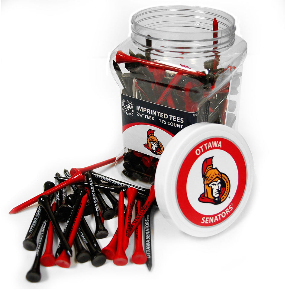 Team Golf Ottawa Senators tees jar with official colors for organized on-course teeing