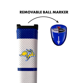 Team Golf putter grip with removable ball marker for quick alignment.