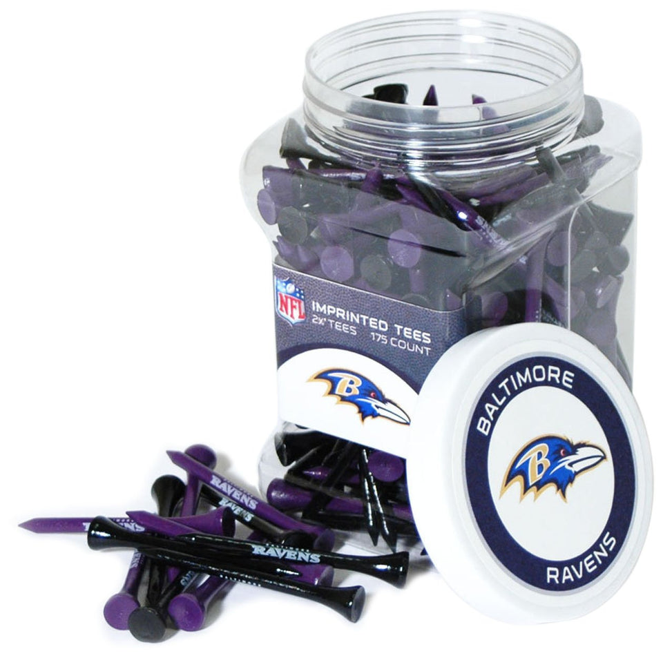 Team Golf Ravens jar of 175 tees for on-course organization and team pride