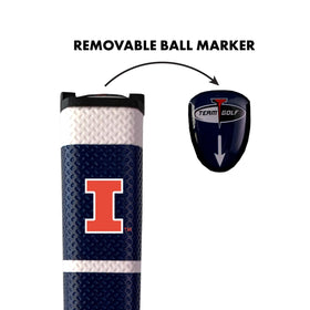 Team Golf removable gel top ball marker with Illini logo for quick alignment on the green