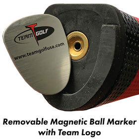 Team Golf removable gel top ball marker attached to the grip