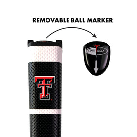Team Golf removable gel top ball marker on grip offers quick spot-marking and magnet hold.