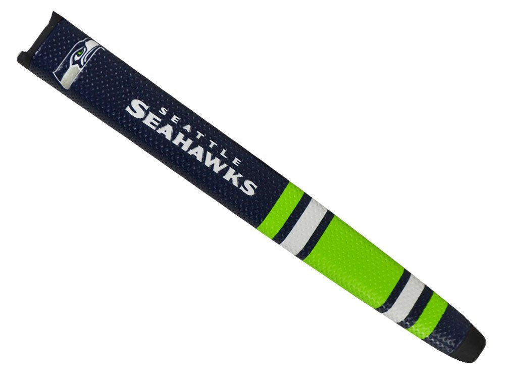 Team Golf Seattle Seahawks putter grip closeup shows durable surface and vivid colors