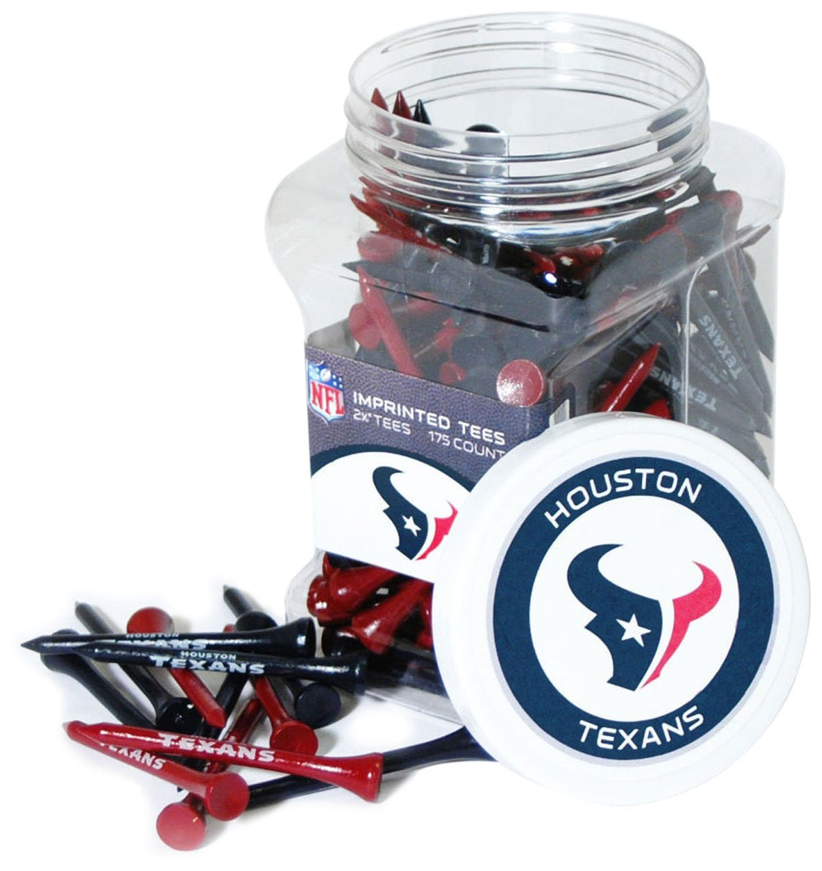 Team Golf Texans 175-tee jar for game-day teeing and team spirit