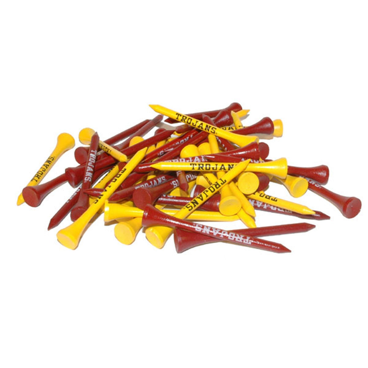 Team Golf USC Trojans tees set with school imprint and dual colors for on-course play.
