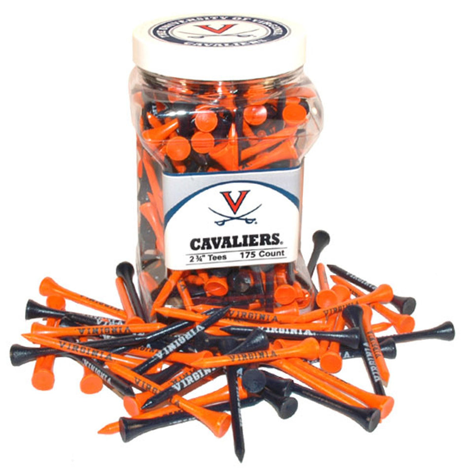 Team Golf Virginia Cavaliers tee jar showcases logoed tees for on-course flair.