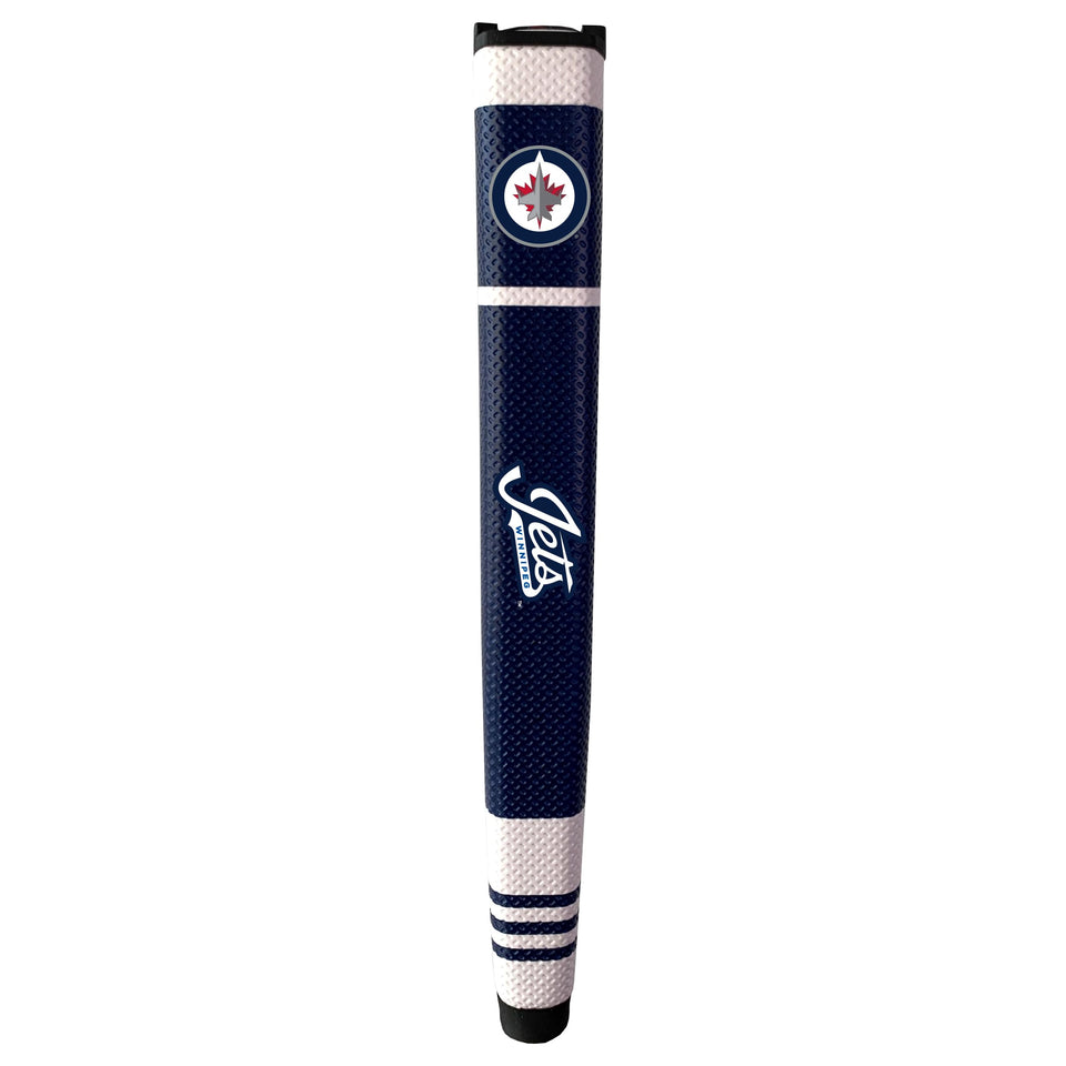 Team Golf Winnipeg Jets putter grip close-up showing soft polyurethane surface for comfort