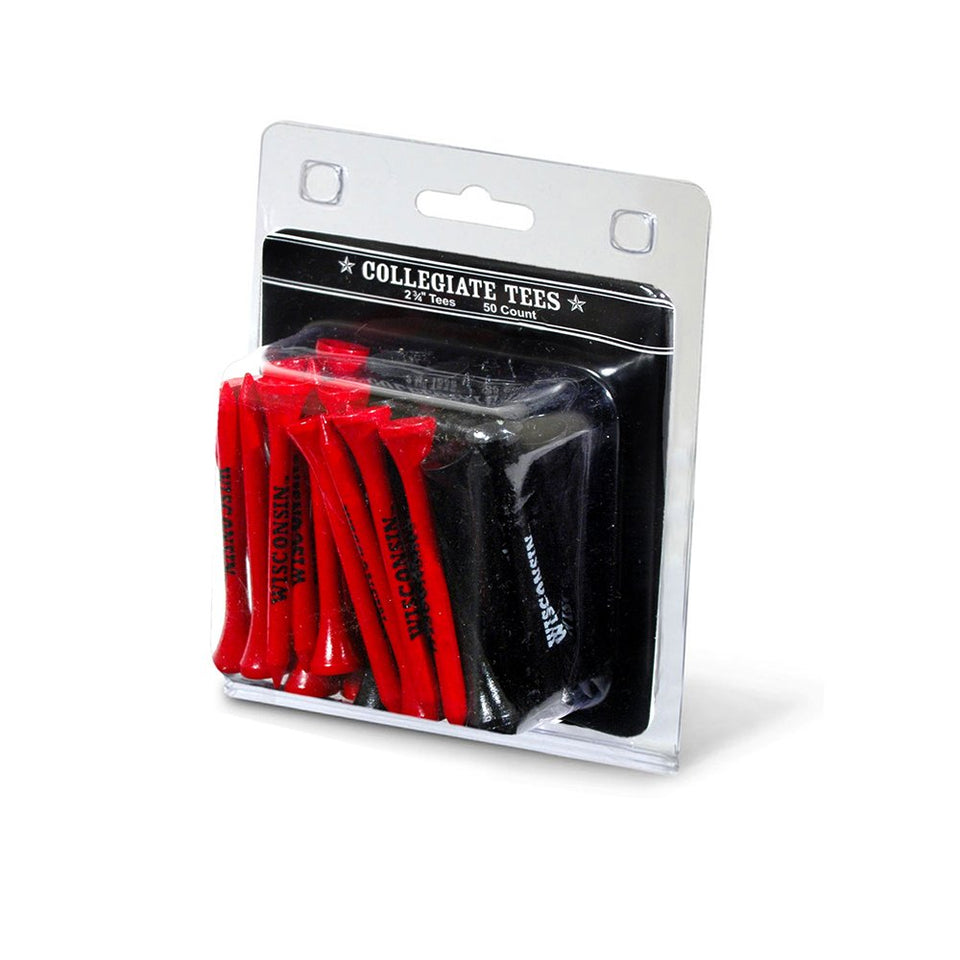 Team Golf Wisconsin Badgers 50-pack tees in a labeled jar, easy to organize on the course